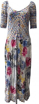 Paul Brial: Rosette Contrast Maxi Dress