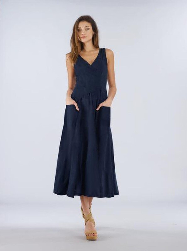 Luna Luz: Domingo Tank Dress In Navy