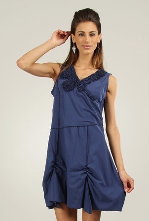 L33 Paris: Asymmetrical Blue Crystal Tunic/Mini Dress (1 Left!) L33_ XR0634