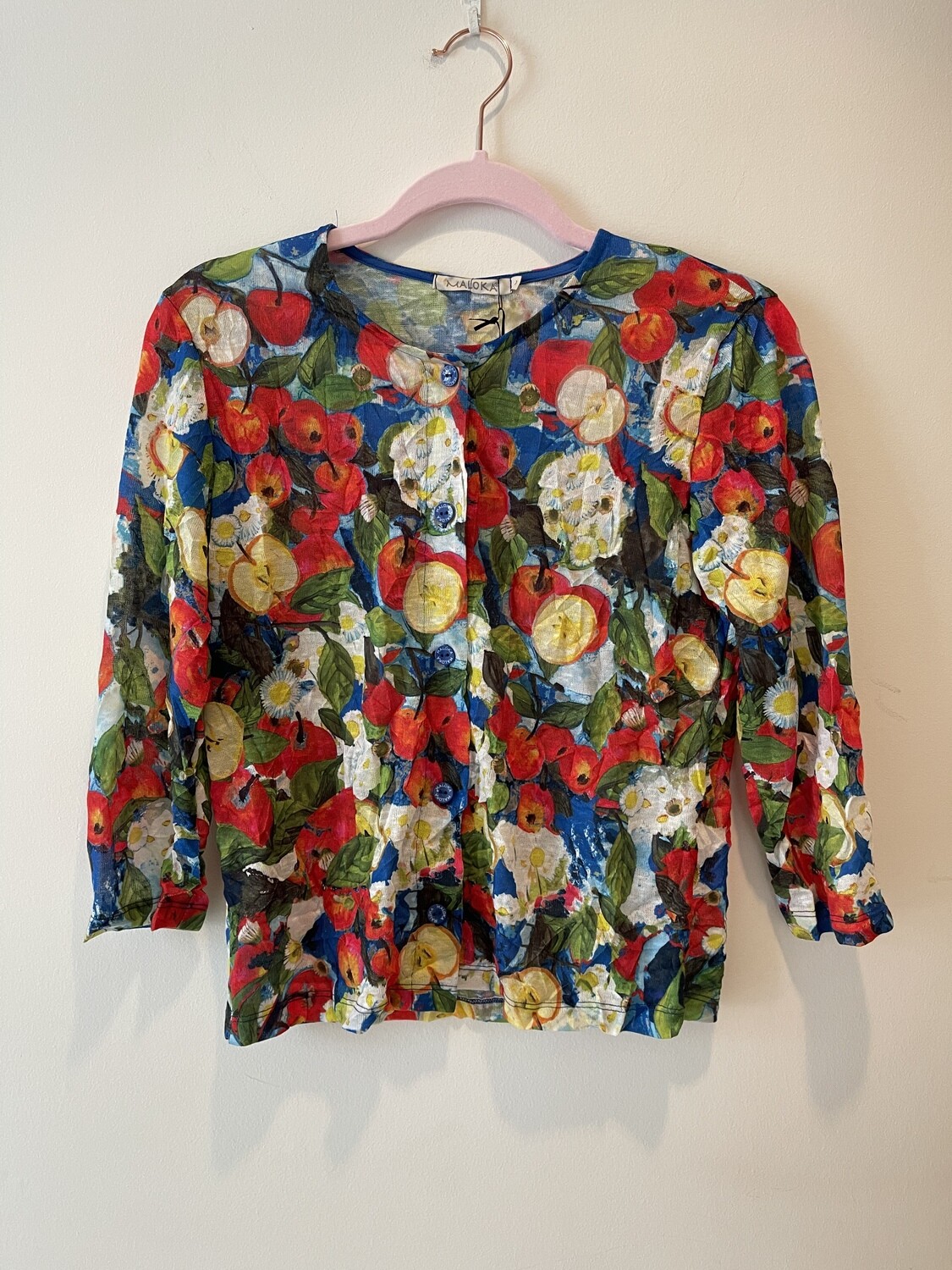 Maloka: Apple Tree Art Buttoned Cardigan