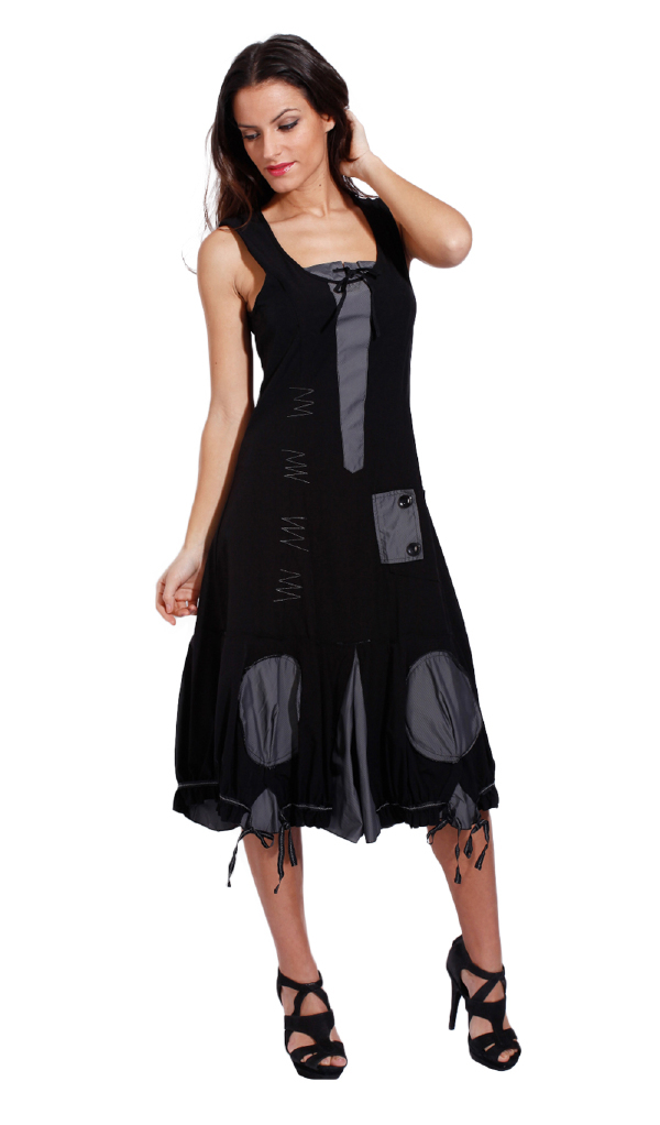 L33 Paris: Asymmetrically Tied Hem Long Sundress (2 Left!) L33_XR1269_N