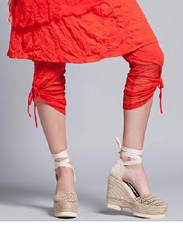Maloka: Crinkled Cotton &amp; Side Tie Cropped Legging SOLD OUT