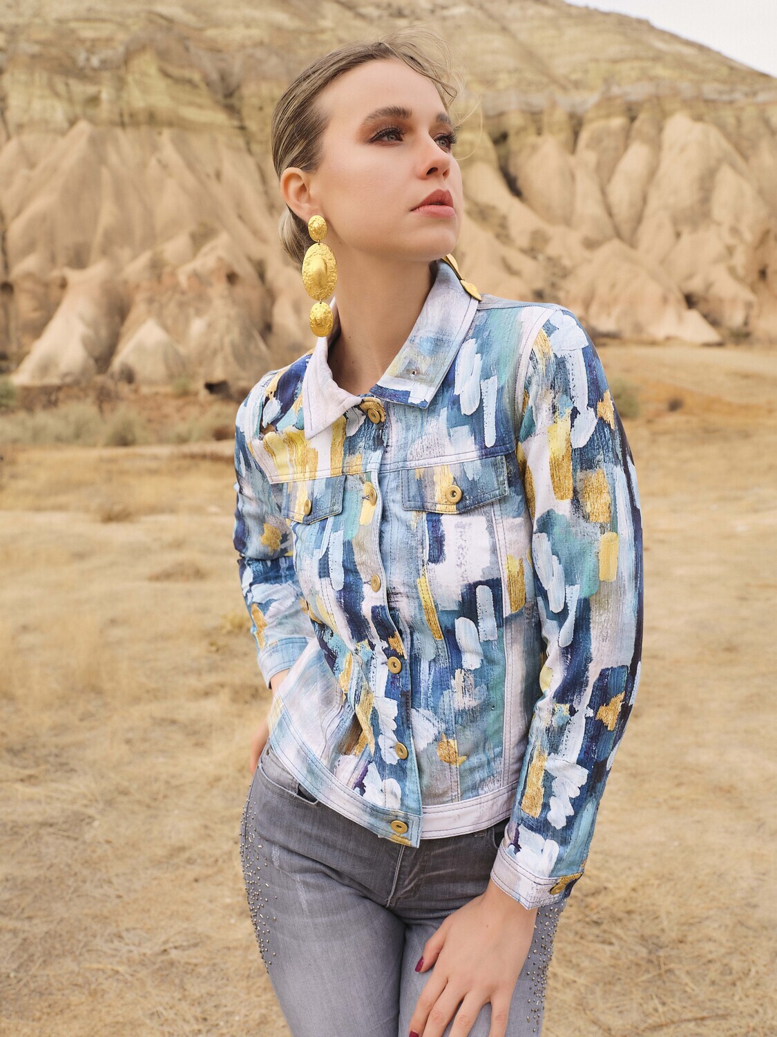 Simply Art Dolcezza: Abstract 2021 Soft Denim Art Jacket