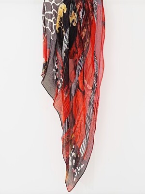 Simply Art Dolcezza: Red Black Quilt Art Scarf