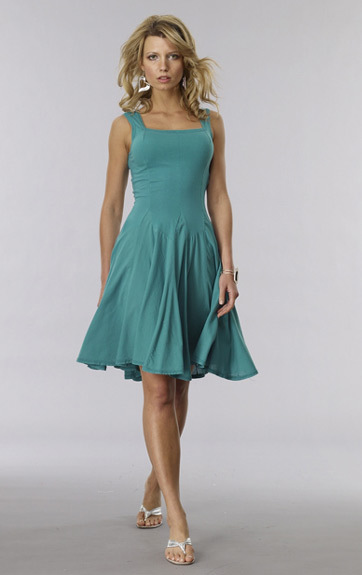 Luna Luz: Godet Dyed Square Neck Dress (Many Colors, Ships Immed, More Arrived!)