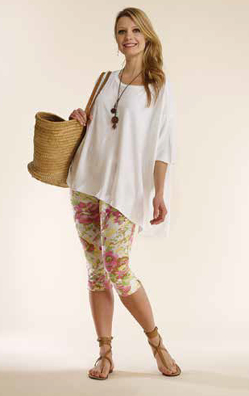 Luna Luz: Overdye Print Cotton Capri Legging SOLD OUT
