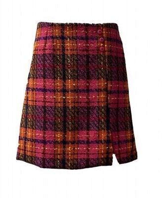 Paul Brial: Pink Orange Tartan Skirt