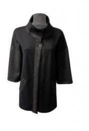 Maloka: Black On Black Flared Coat