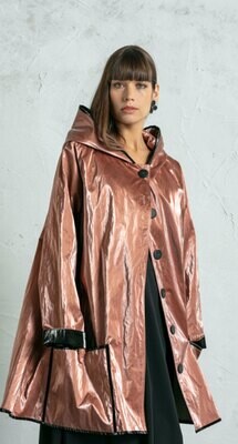 G!oze: Glistening Bronze Waterproof Flared Raincoat