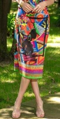 Maloka: Colors Of The Congo Midi Skirt