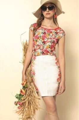Paul Brial: Blooming Cotton Mini Skirt