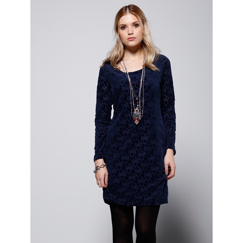 Maloka: Blue Velvet Jacquard Beauty Tunic SOLD OUT