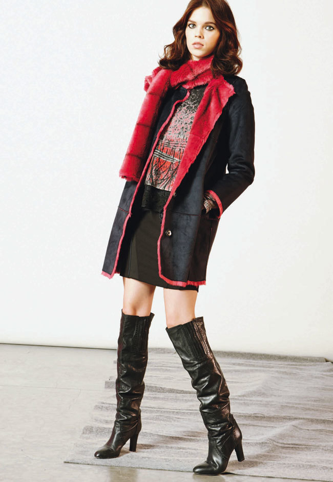 Save The Queen Italy: Fuchsia Petals Reversible Faux Shearling Coat &amp; Scarf SOLD OUT