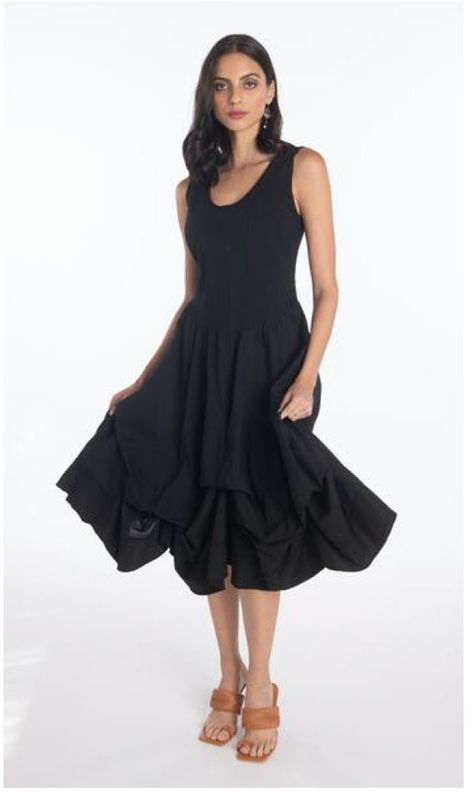 Luna Luz: Corset Dress With Ties In Navy