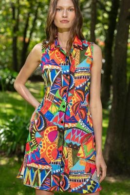 Maloka: Colors Of The Congo Shirt Dress