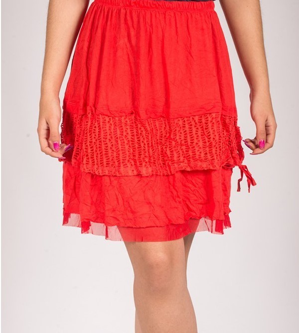 Maloka: Platinum Petals Crushed Cotton &amp; Sateen Skirt