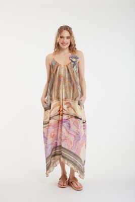 IPNG: Sunisfaction SeaShells Illusion V Cut Maxi Dress