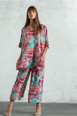 G!oze: All Over Painting Flared Tunic
