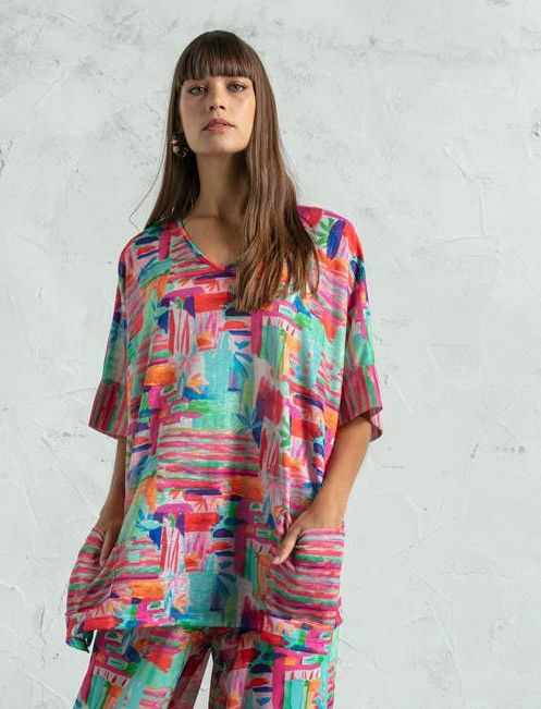 G!oze: All Over Painting Flared Tunic