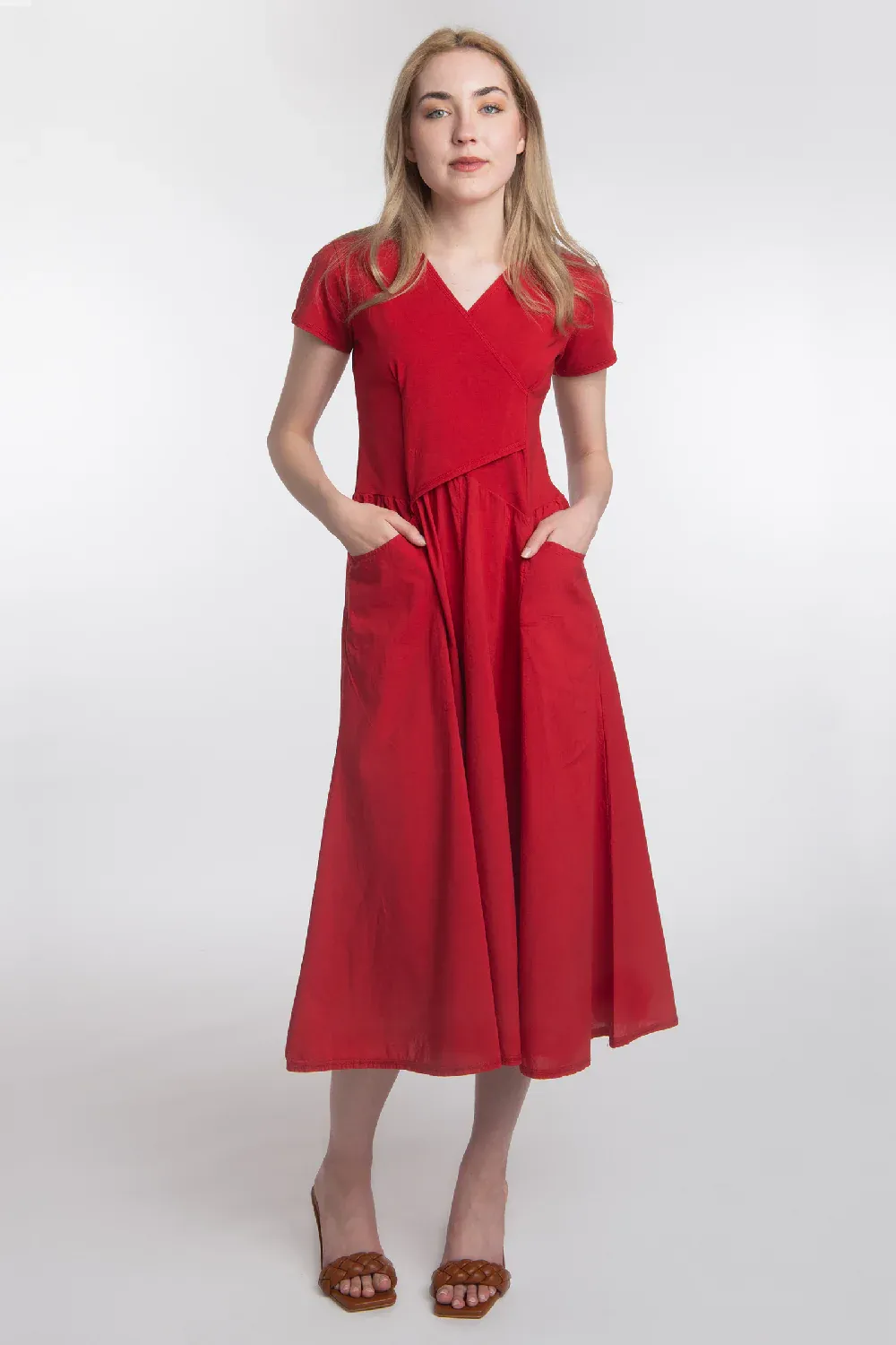 Luna Luz Domingo Cap Sleeve Dress In Iris Wild Curves