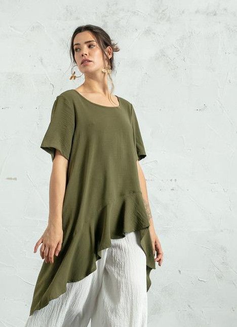 G!oze: Martini Ruffles Asymmetrical Tunic
