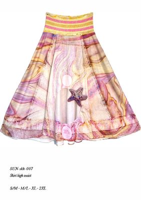IPNG: Sunisfaction Seashells Illusion High Waist Midi Skirt