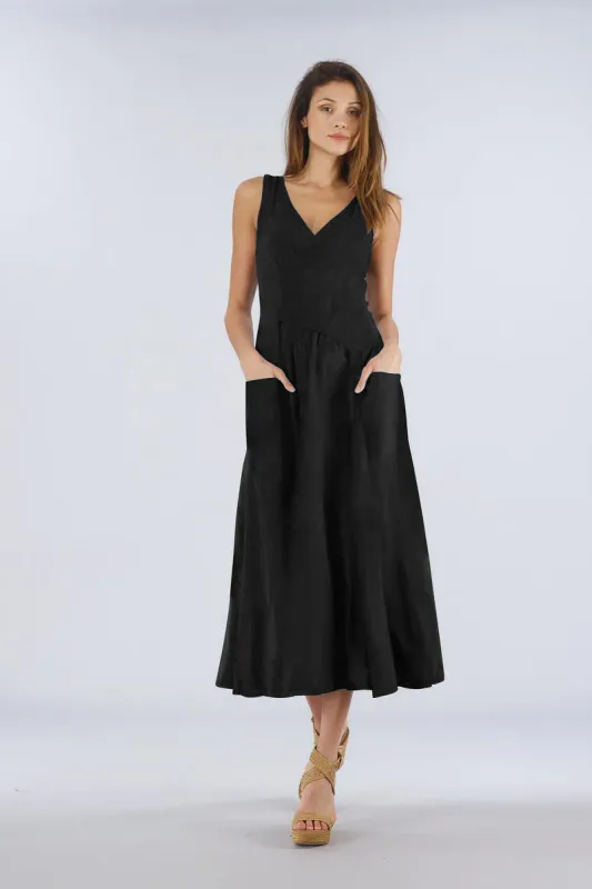 Luna Luz: Domingo Tank Dress In Black