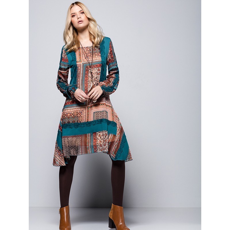Maloka: La Boheme Flower Embroidered Asymmetrical Dress SOLD OUT