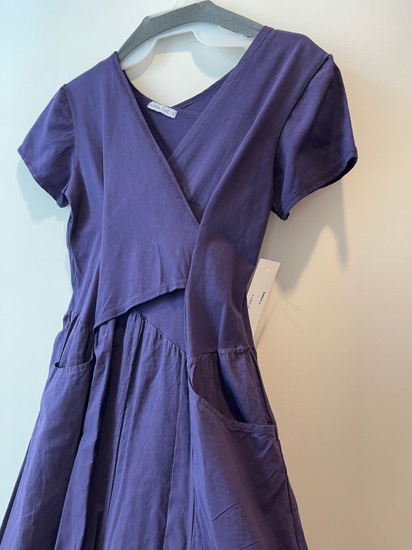 Luna Luz: Domingo Cap Sleeve Dress In Iris