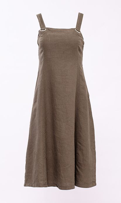 Maloka: Chocolate Flared Linen Sundress