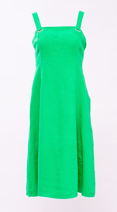 Maloka: Tequila Green Flared Linen Sundress