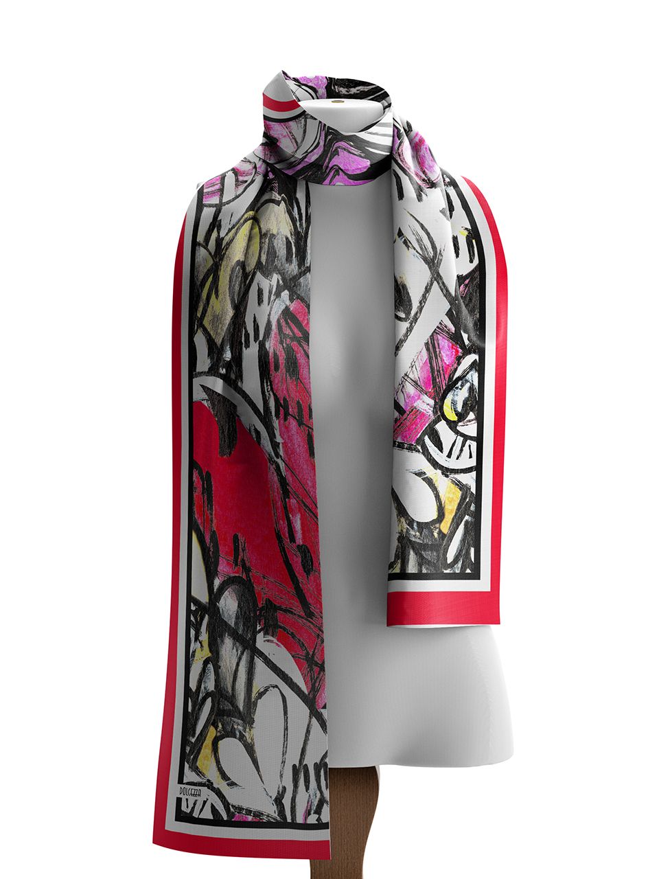 Dolcezza By Wild Curves: Watermelon Heart Art Scarf (74901)