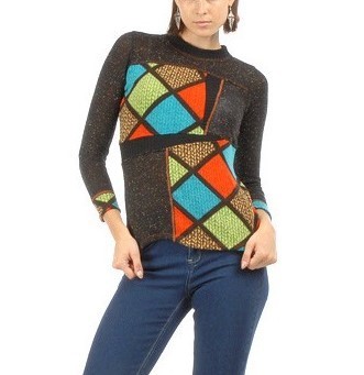 S'Quise Paris: Unwrap It Color Block Asymmetrical Sweater SOLD OUT
