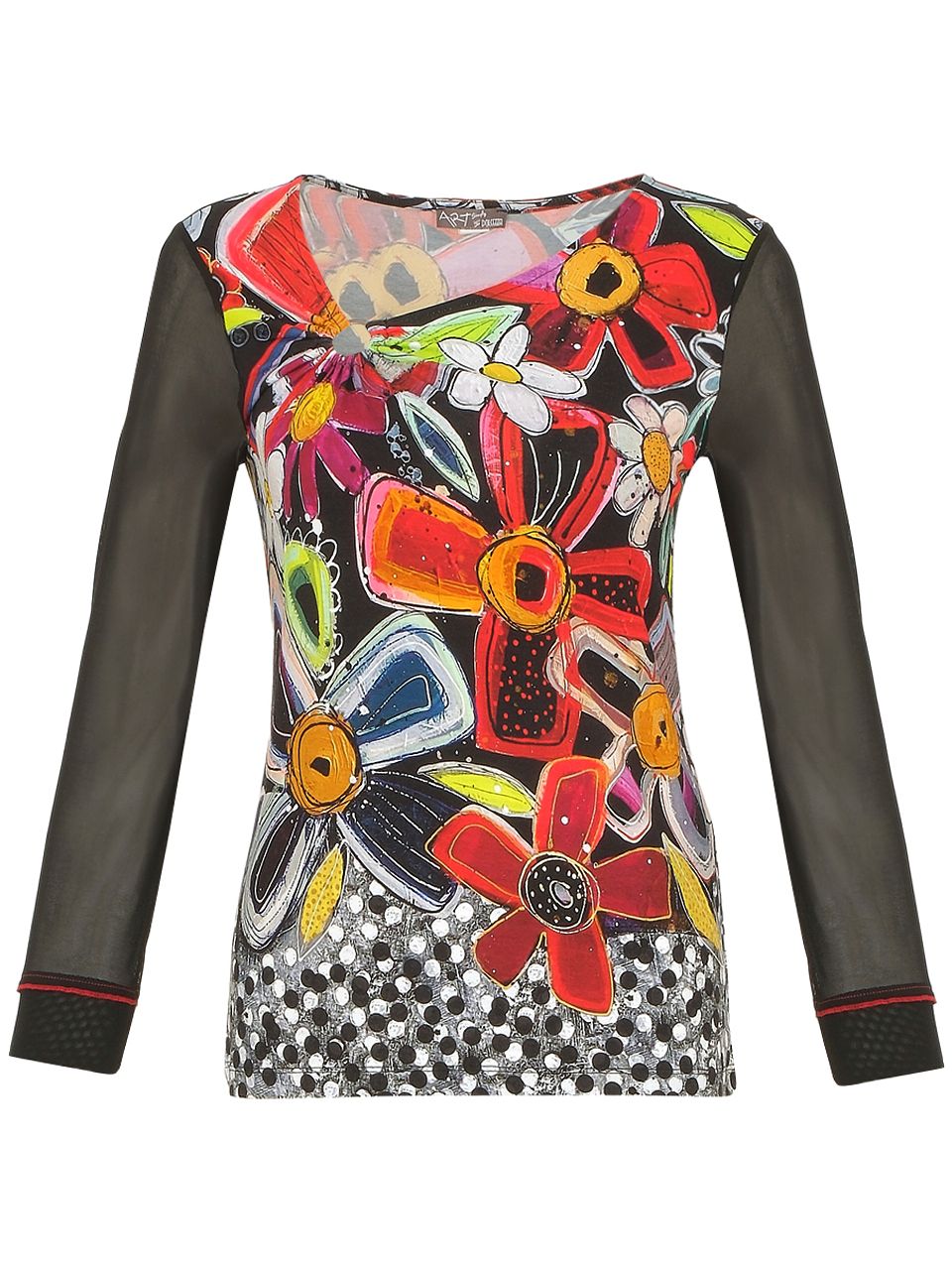 Dolcezza By Wild Curves: 'Pour Toi Minnie De Mickey' Asymmetric Keyhole Neck Top