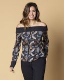 Paul Brial: Geo Chrome Off Shoulder Sweater