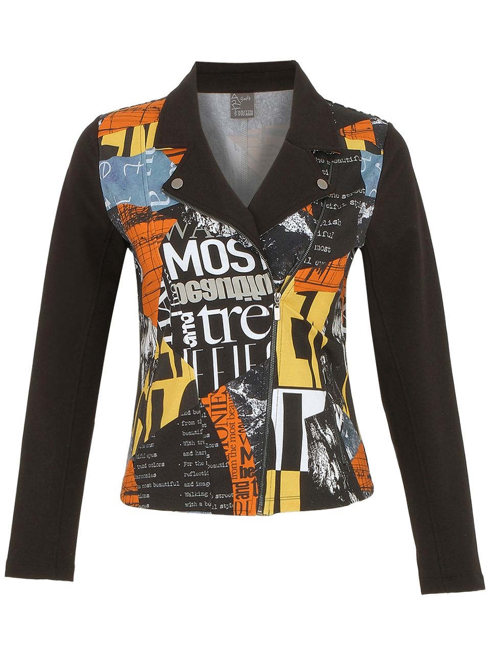 Dolcezza By Wild Curves: Newspaper Zip Jacket (74667)