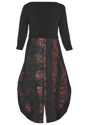Kozan By Wild Curves: Mixed Media Bubble Scrunch Dress In Juice (IL-1913)