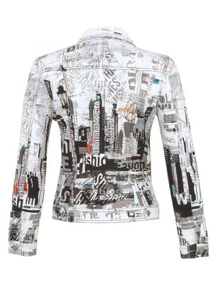 Dolcezza By Wild Curves: Lady In Paris Almost Monochrome Soft Denim Jacket (74678X)