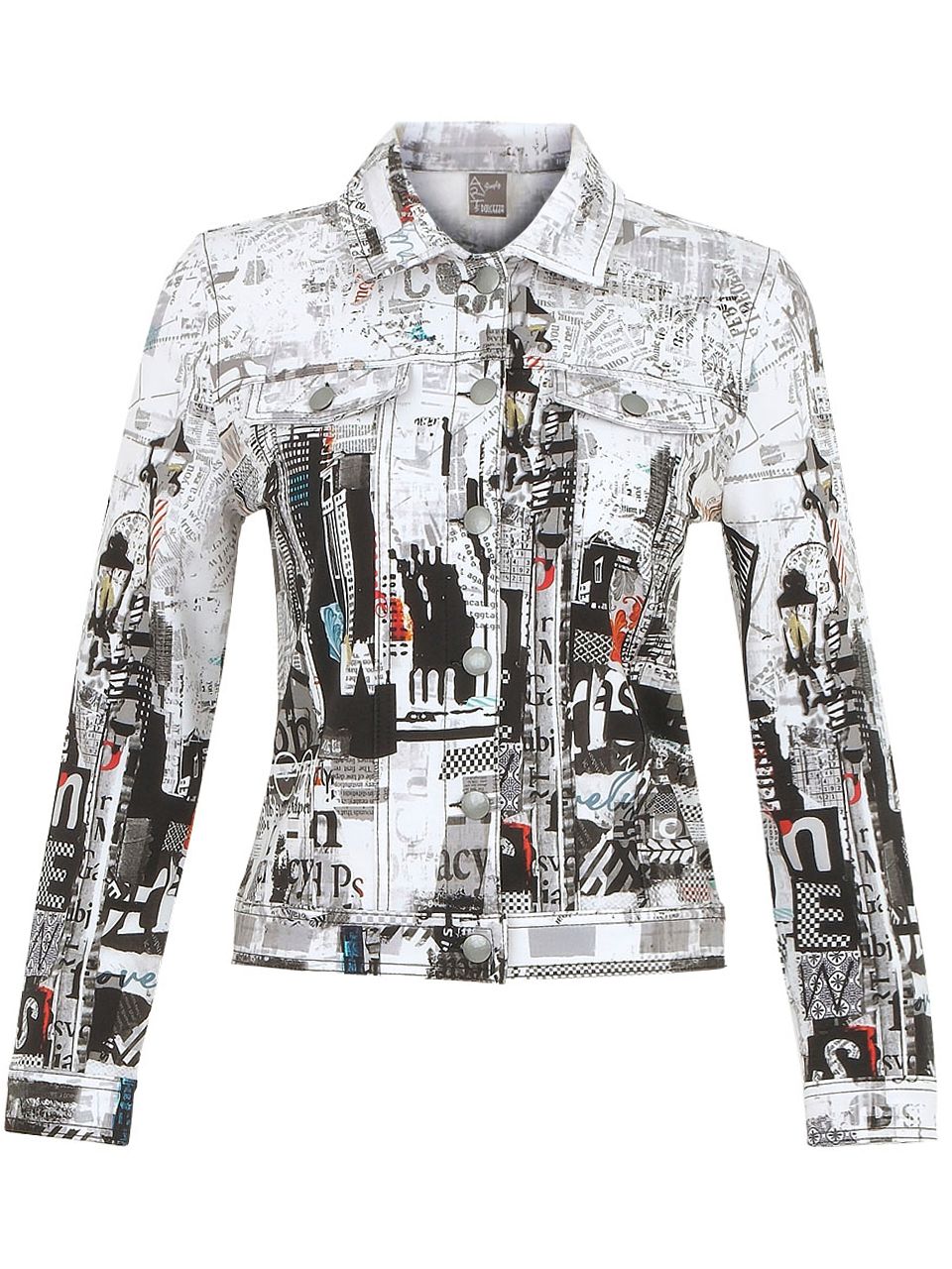 Dolcezza By Wild Curves: Lady In Paris Almost Monochrome Soft Denim Jacket (74678X)