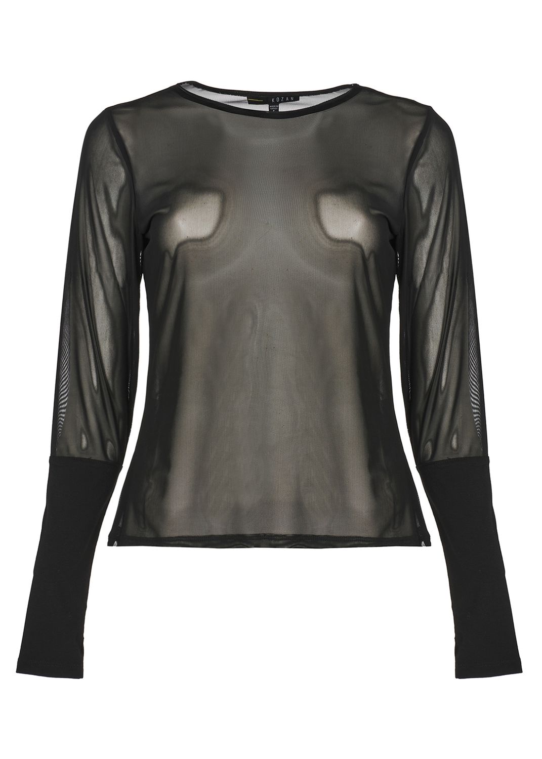Kozan By Wild Curves: Black Mesh Merci Tee (SH-4687)