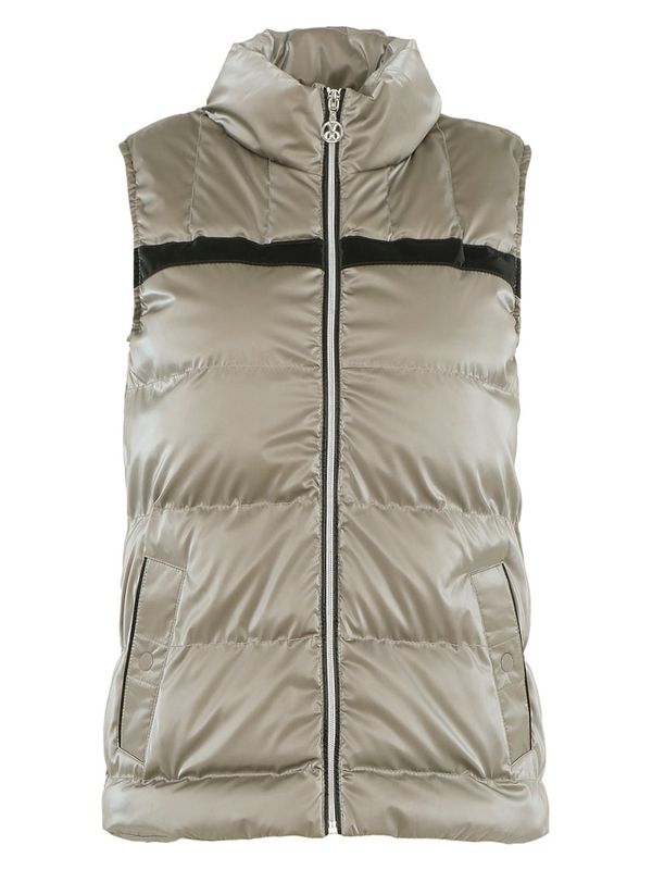 Dolcezza By Wild Curves: Puffy Vest in Glossy Taupe (74807)