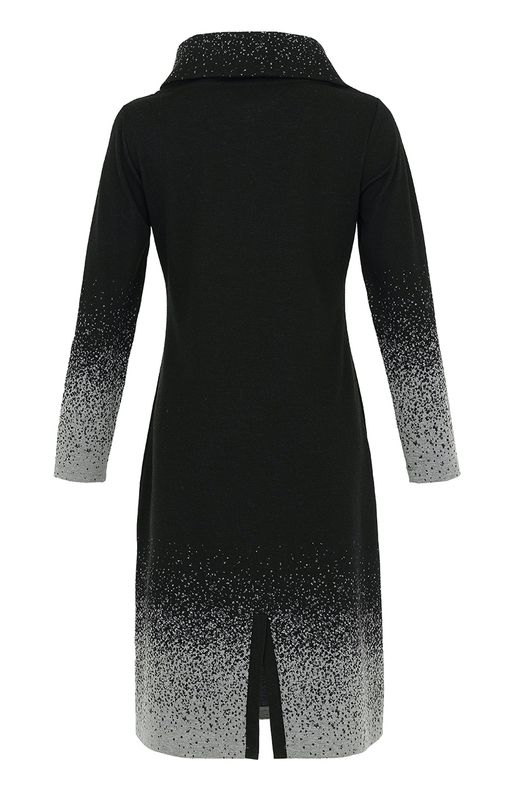 EverSassy By Dolcezza: Black Silver Ombre Contrast Dress (14003)