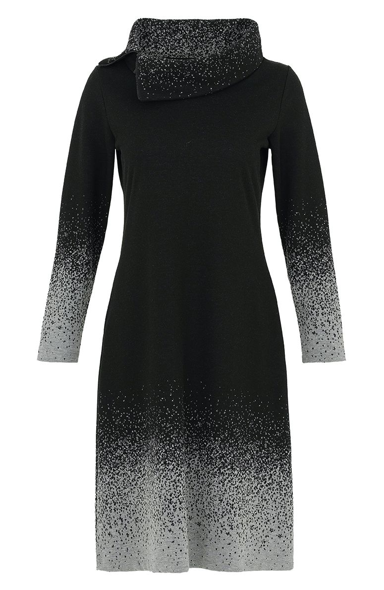 EverSassy By Dolcezza: Black Silver Ombre Contrast Dress (14003)