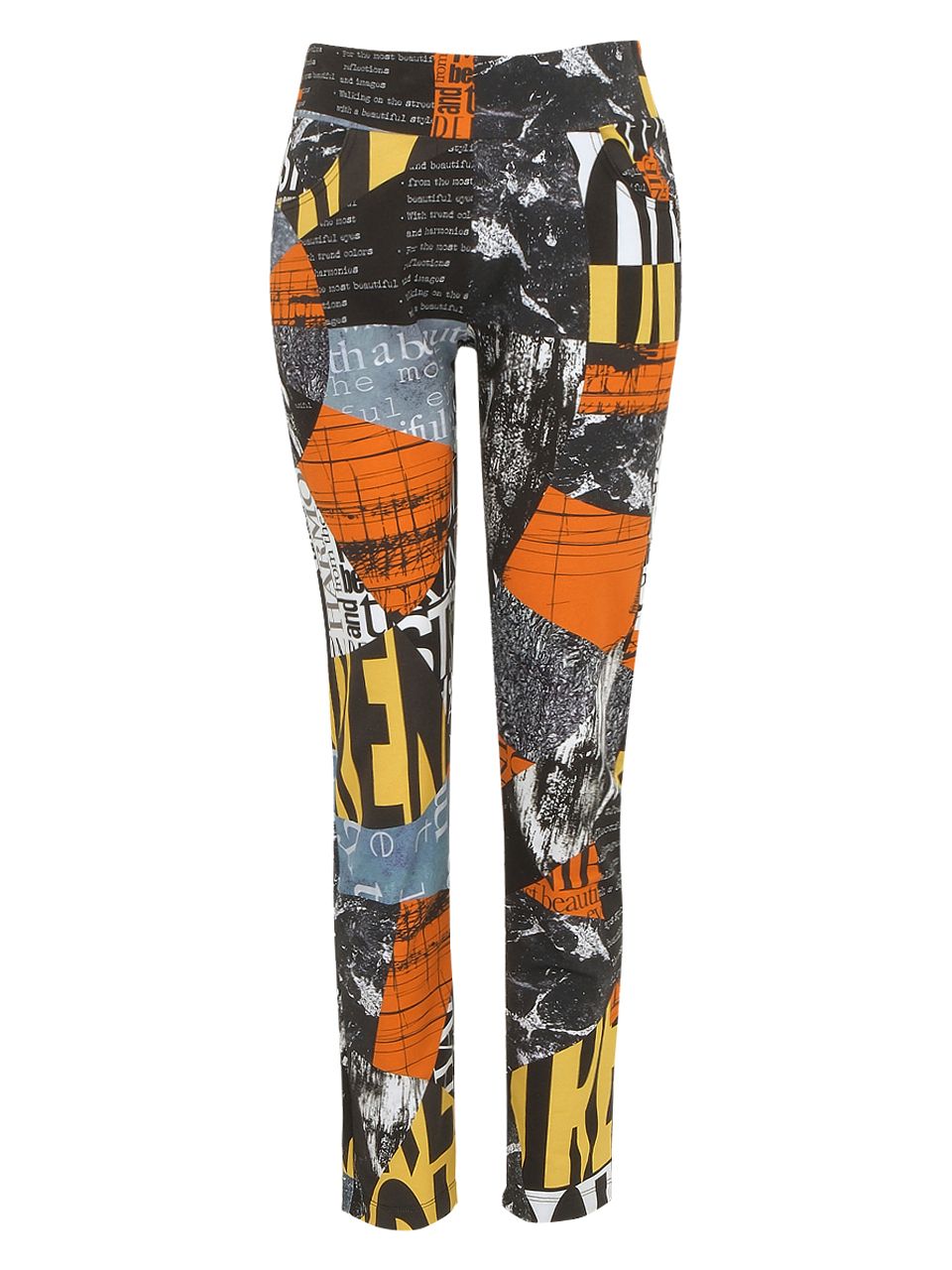 Dolcezza By Wild Curves: Newspaper Art Pull On Pants (74668)