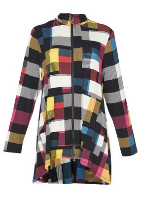 Kozan By Wild Curves: Plaid Zip Up Jane Jacket (TS-2911)