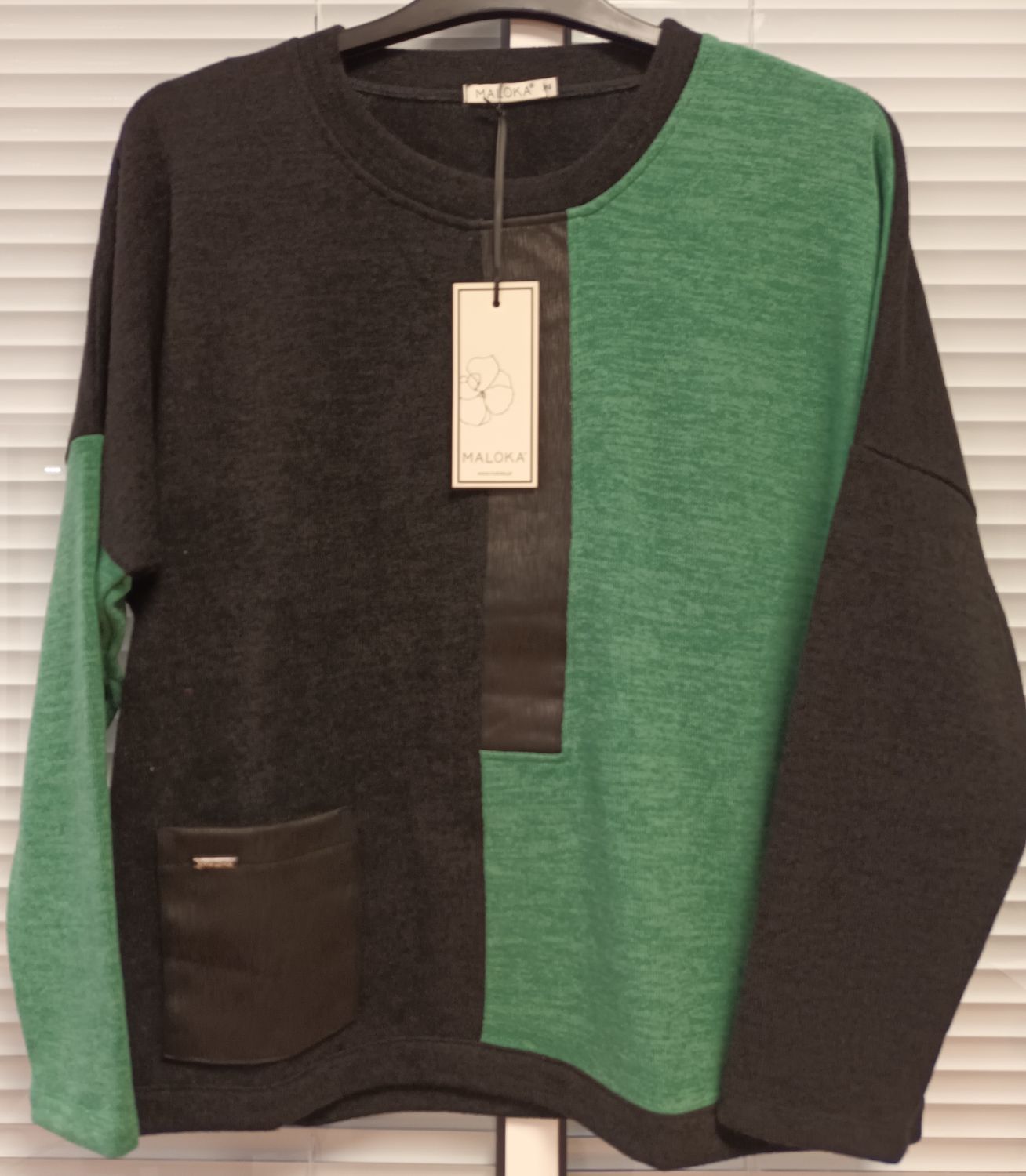 Maloka: Peppermint Contrast Multi Media Sweater