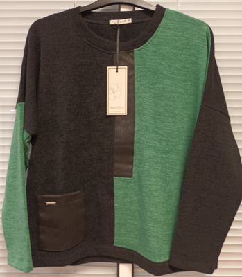 Maloka: Peppermint Contrast Multi Media Sweater