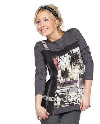 S&#39;Quise Paris: Gorgeous Graffiti Asymmetrical Tunic