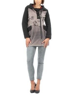 S'Quise Paris: Cappuccino Flowers Winter Wool Coat S'Quise Paris: Cappuccino Flowers Winter Wool Coat