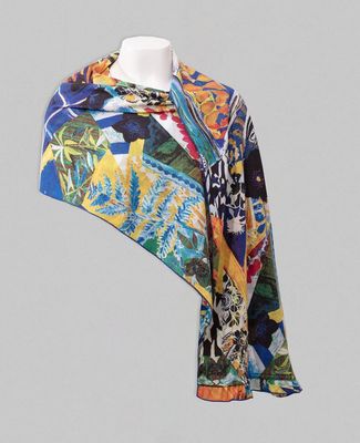 Maloka: Starry Night And Day Ruffled Art Scarf
